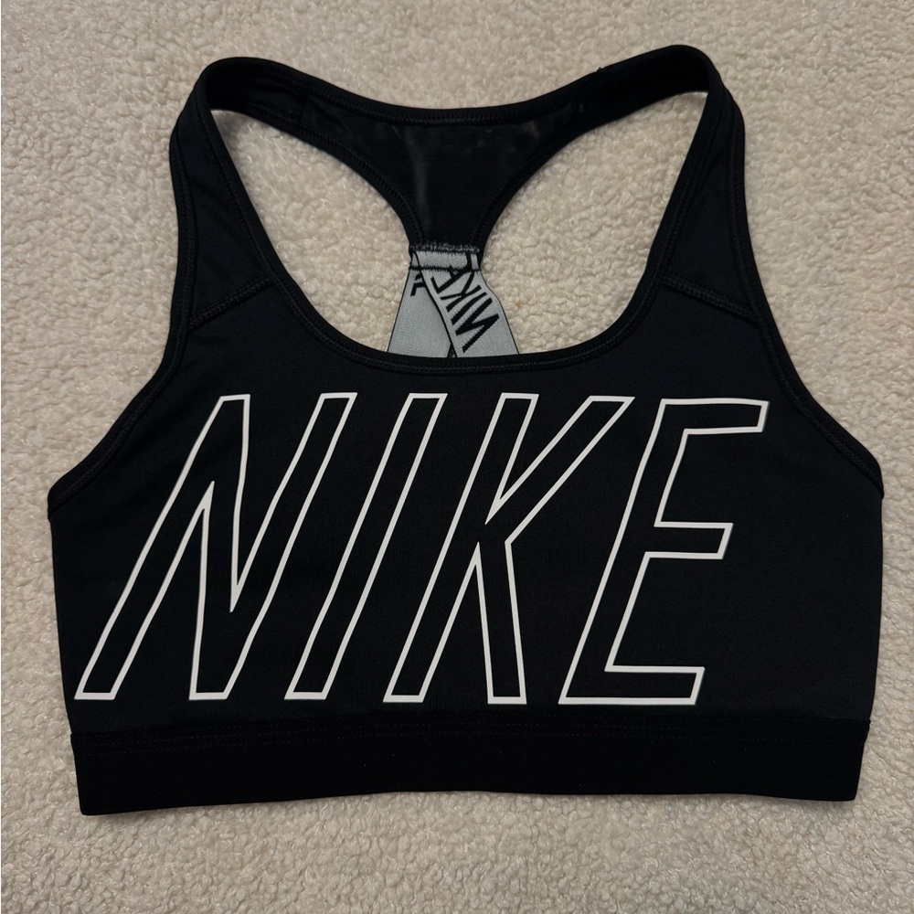 Nike Black Sports Bra with Bold Logo